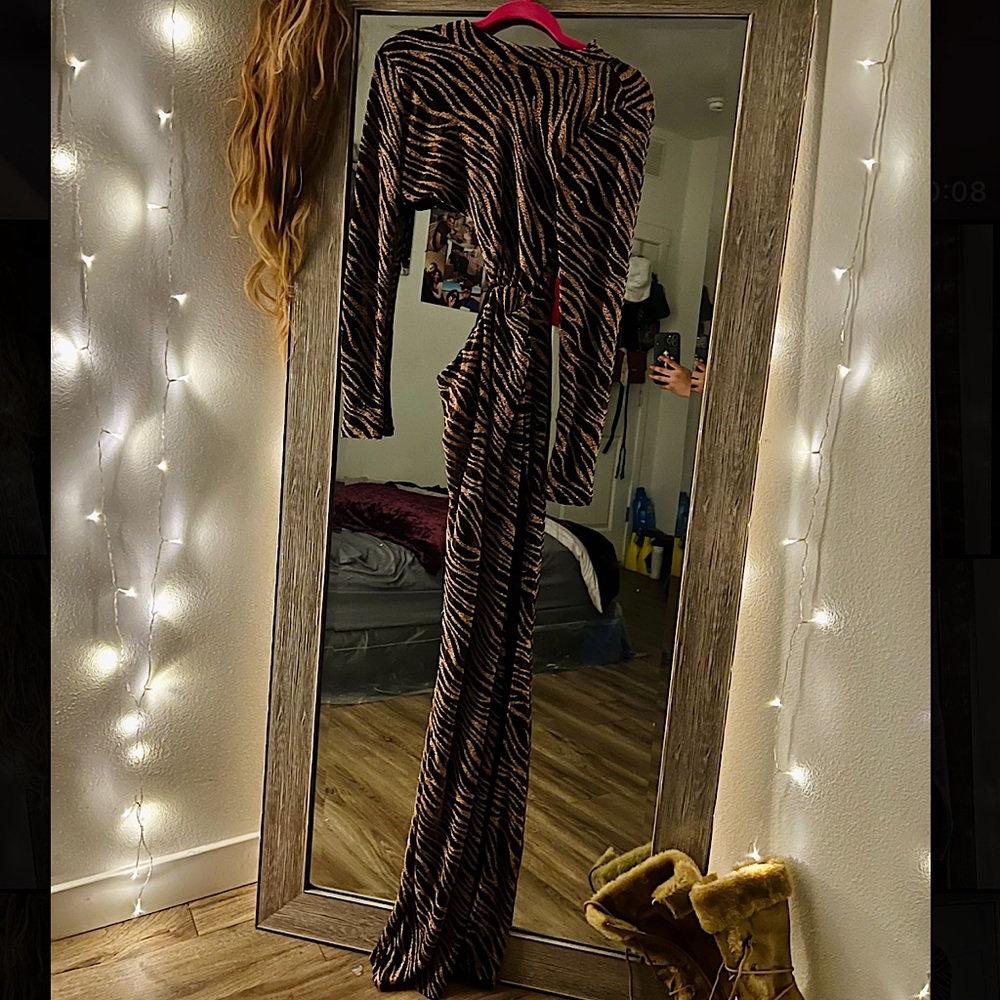 Black/Gold Combo Maxi Dress
